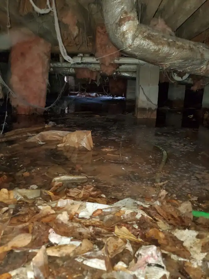 Crawl space flood assessment for Commercial Water Damage Restoration in East Marlborough