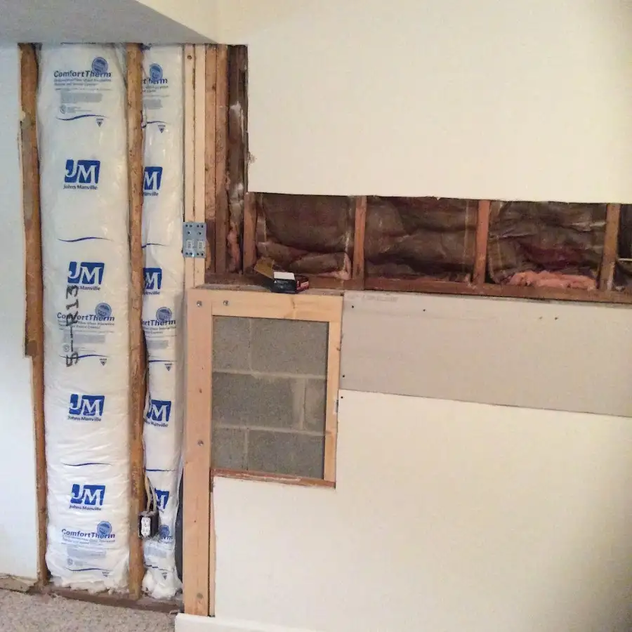 Wall insulation replacement during Contents Cleaning & Restoration in East Marlborough
